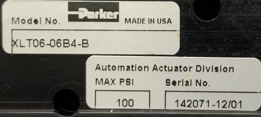 USED - PARKER XLT06-06B4-B XLT SERIES THRUST SLIDE MAX PSI 100