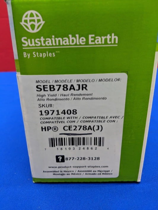 Staples Sustainable Earth Remanufactured Black Toner Cartridge (Model SEB78AJR)