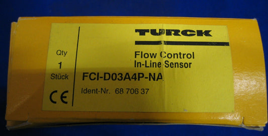 TURCK FLOW CONTROL IN-LINE SENSOR D-45472 FCI-D03A4P-NA