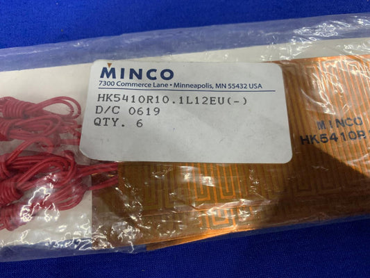 1 PKG OF QTY 6 MINCO HK5410R10.1L12EU (-) D/C 0619,POLYIMIDE THERMOFOIL ™ HEATER