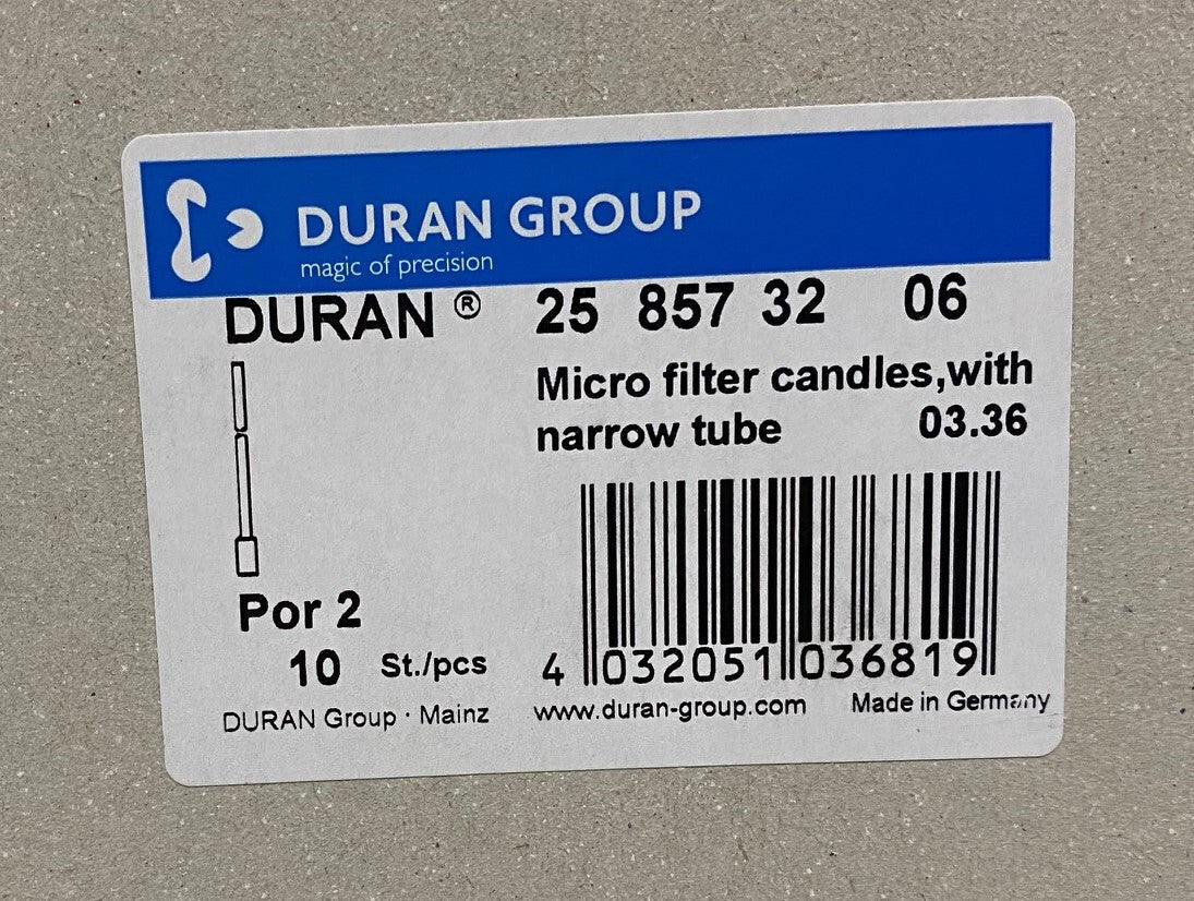 DURAN® GROUP 25 857 32 06 MICRO FILTER CANDLES WITH NARROW TUBE 03.36