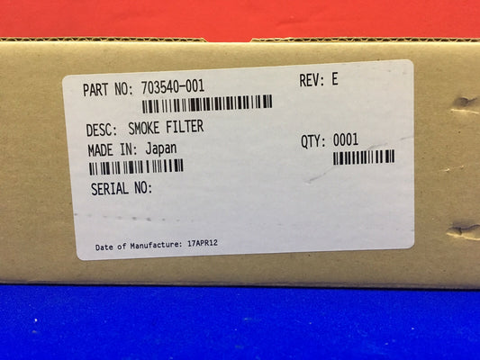 Sparepart: Printronix SMOKE FILTER, 703540-001 REV E SMOKE FILTER