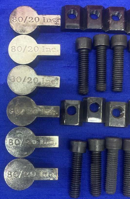 Qty 12 - 80/20 Standard Anchor Fastener Assembly (T-nut, Cam & Cap Screw)