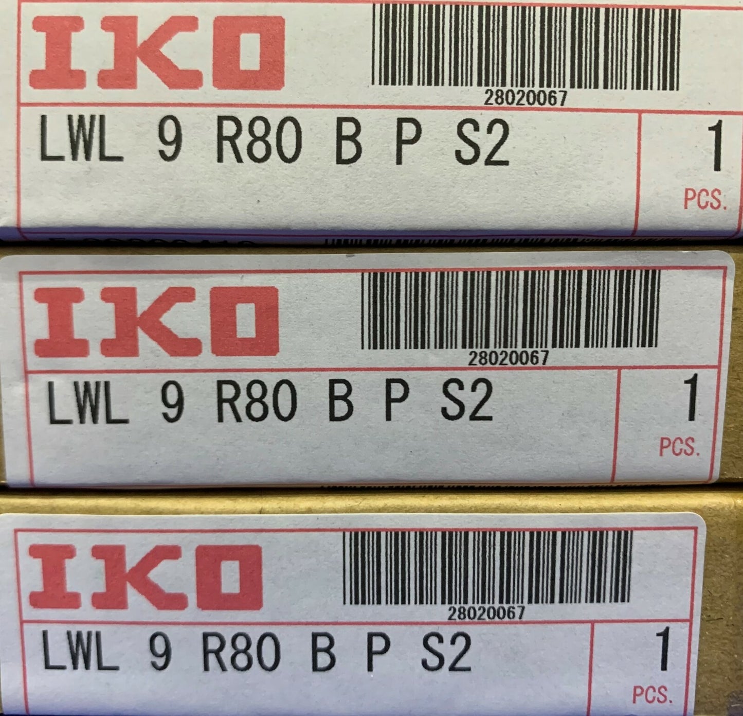 1 Lot Qty of 3 - IKO Nippon Thomson Linear Guide Rail. LWL 9 R80 B P S2