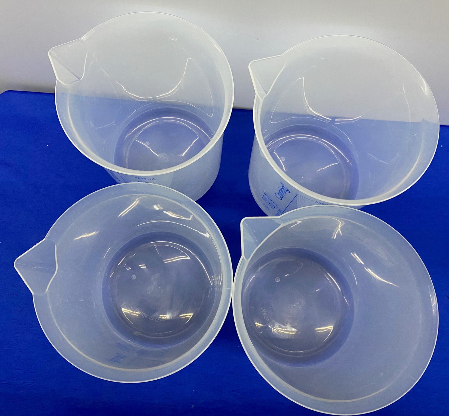 CORNING ® REUSABLE POLYPROPYLENE LOW-FORM BEAKER GRADUATED 5000 ml - 1 LOT QTY 4