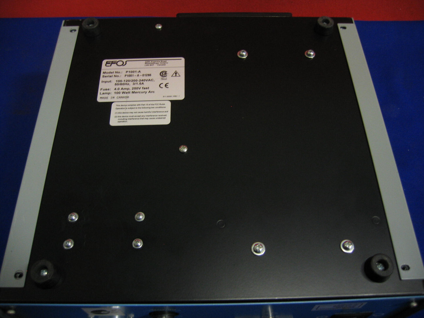 EFOS ULTRACURE 100SS PLUS P1011-A NO LAMP POWERS ON UNTESTED - PART OR REPAIR