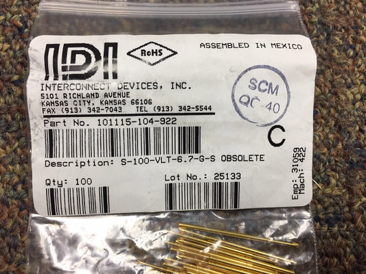 NEW IDI Contact Test Probe Part Number 101115-104-922
