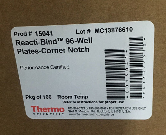 THERMO SCIENTIFIC 15041 REACTI-BIND ™ 96-WELL PLATES-CORNER NOTCH