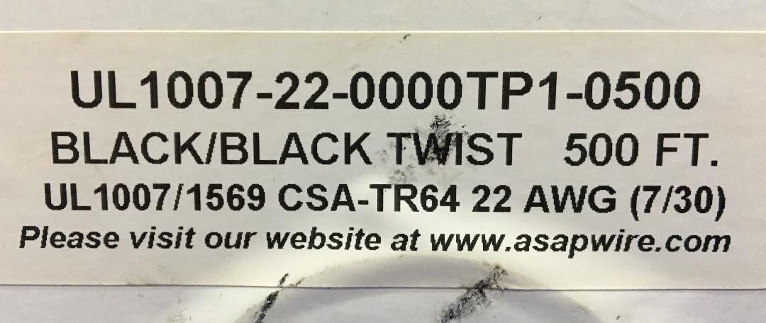 UL1007/1569 CSA-TR64 22 AWG. 7/30 UR Processed wire despoiled. New.