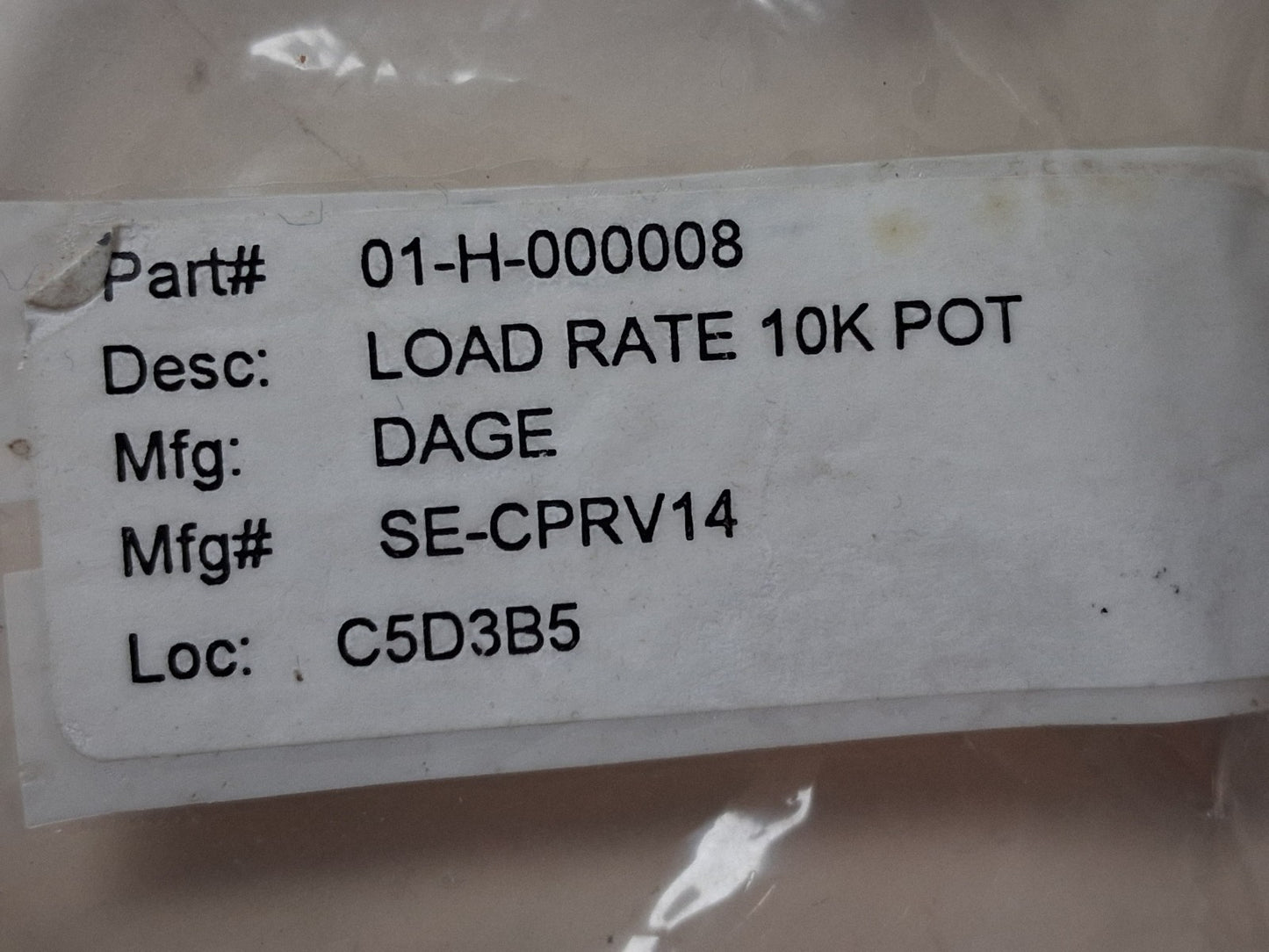 VINTAGE DAGE SPARE PART LOAD RATE 10K POT 01-H-00008 rs 10k klin