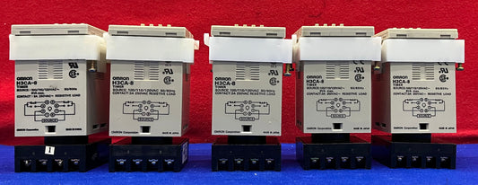 1 LOT QTY 5 - OMRON H3CA-8 SOLID STATE TIMER W/ OMRON P36-08 BASE