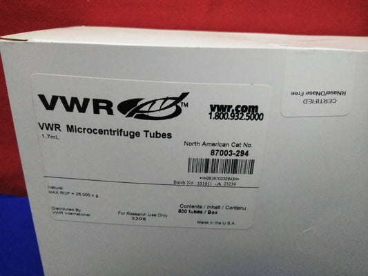 VWR MICROCENTRIFUGE TUBES 1.7 mL.