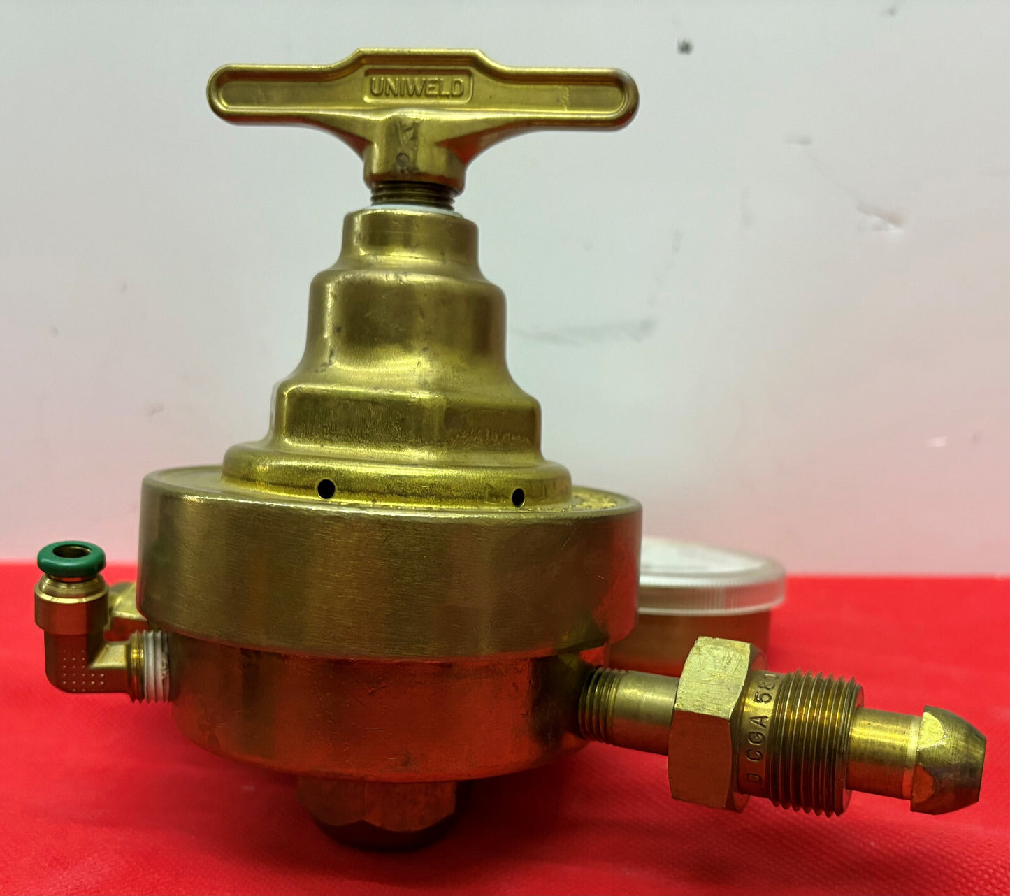 UNIWELD 592H COMPRESSED GAS REGULATOR A NITROGEN A269 W/ 2 CPI GAUGES