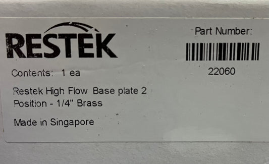 RESTEK CAT# 22060 2-POSITION BASEPLATE (1/4" FITTING)