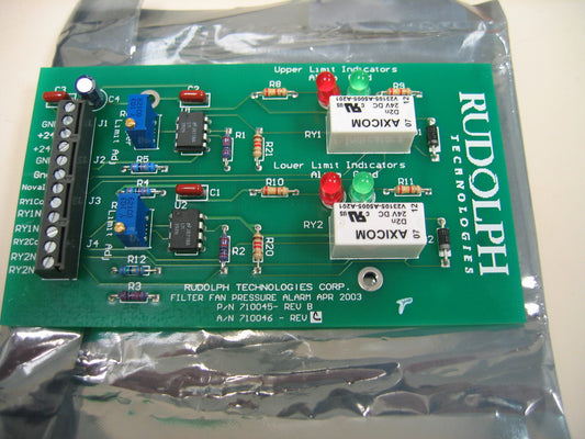 RUDOLPH TECHNOLOGIES P/N 710045-REUB A/N 710046-REC FILTER FAN Pressure ALARM