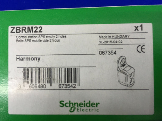 SCHNEIDER ELECTRIC ZBRM22 HARMONY CONTROL STATION SPS EMPTY 2 HOLES