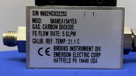 BROOKS INSTRUMENTS 5860E 5860EA154YEA MASS FLOW SENSOR GAS: CARBON DIOXIDE