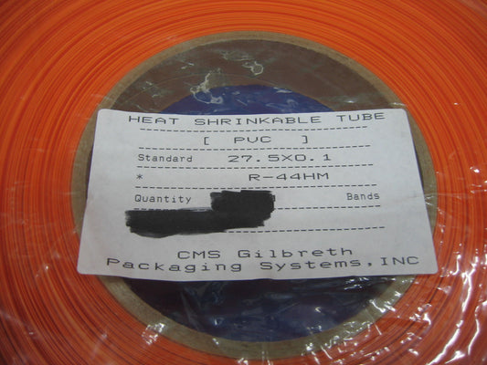 CMS GILBRETH PACKAGING SYSTEMS HEAT SHRINK TUBING TUBE 27.5X0.1 R-44HM PVC