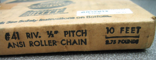 REXNORD #41 ANSI ROLLER CHAIN RIV.1/2" PITCH QTY 6 FT