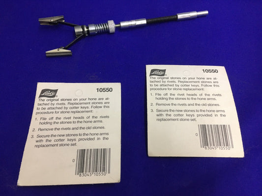 LISLE ® QTY 1 - USED 10500 BRAKE CYLINDER HONE AND QTY 2 NEW STONE SETS