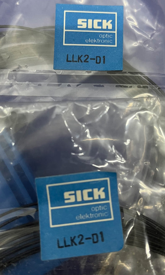 SICK FIBER OPTIC CABLE LLK2-D1 - 1 LOT QTY OF 2