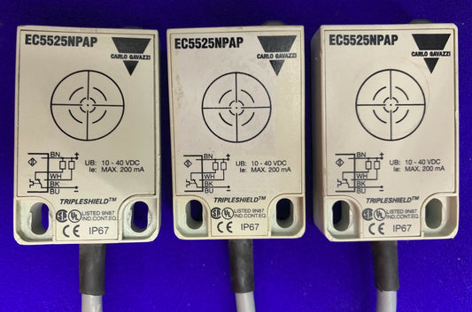 QTY 3 - CARLO GAVAZZI EC5525NPAP PROXIMITY SENSORS