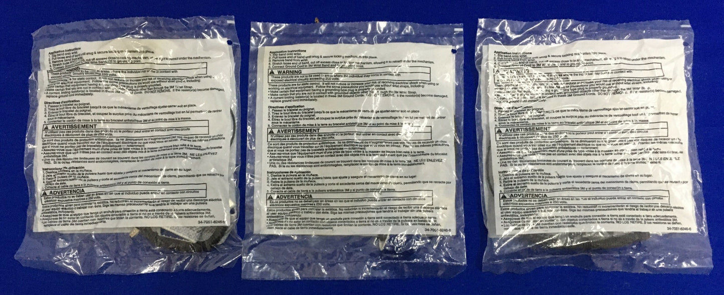 1 LOT QTY OF 3 - 3M 2272 ANTISTATIC WRIST STRAP
