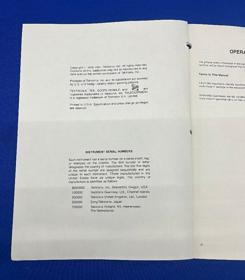 TEKTRONIX ® INSTRUCTIONS 070-3905-01 FOR A6302 CURRENT PROBE