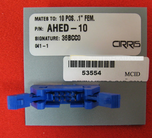CIRRIS P/N AHED-10 SIGNATURE FIXTURE MATES TO 10 POS ..1" FEMALE