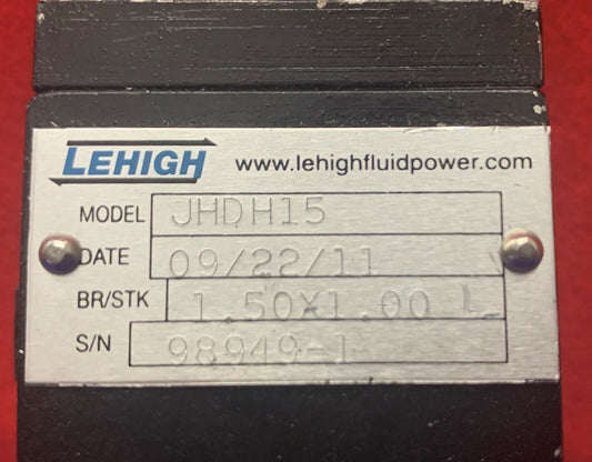 LEHIGH JHD Heavy Duty Air Cylinder JHDH15 BR/STK 1.5x1.00