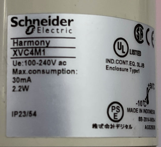 SCHNEIDER ELECTRIC XVC4M1 100-240V RED TOWER LIGHT POLE HARMONY w/ ON-OFF SWITCH