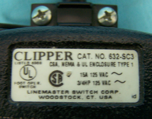 CLIPPER ELECTRONIC FOOT CONTROL, 632-SC3
