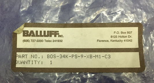 BALLUFF BOS-34K-PS-9-XB-M1-C3 10' CORD PHOTOELECTRIC SENSOR