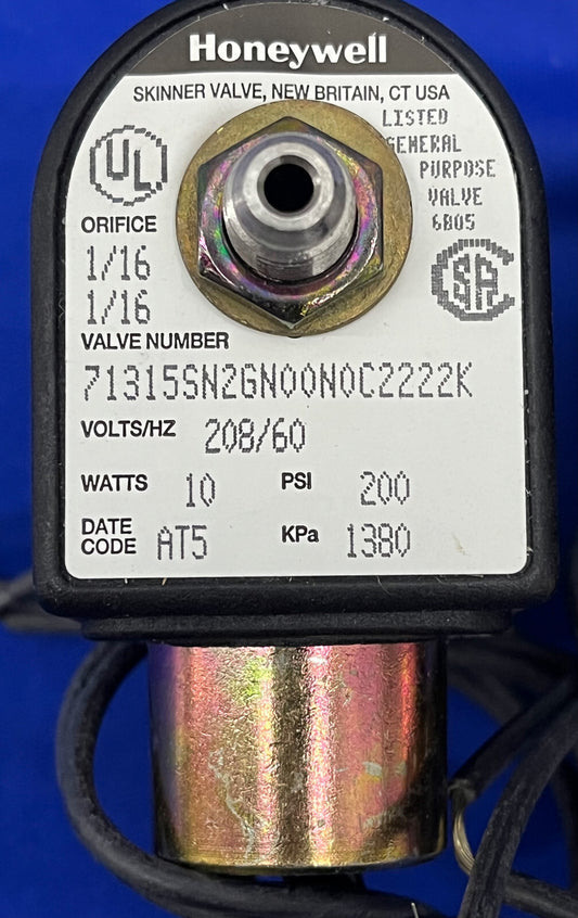 HONEYWELL SKINNER GENERAL PURPOSE VALVE 71315SN2GN00N0C2222K - 1 LOT QTY 2