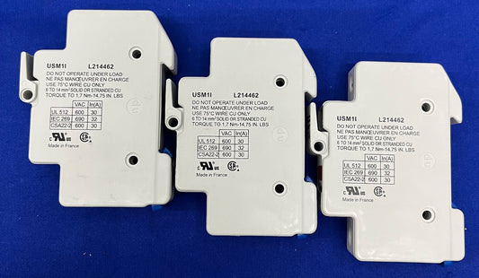 FERRAZ SHAWMUT ULTRASAFE™ USM1l L214462 FUSE HOLDER 600V 30A UL - 1 LOT QTY 3