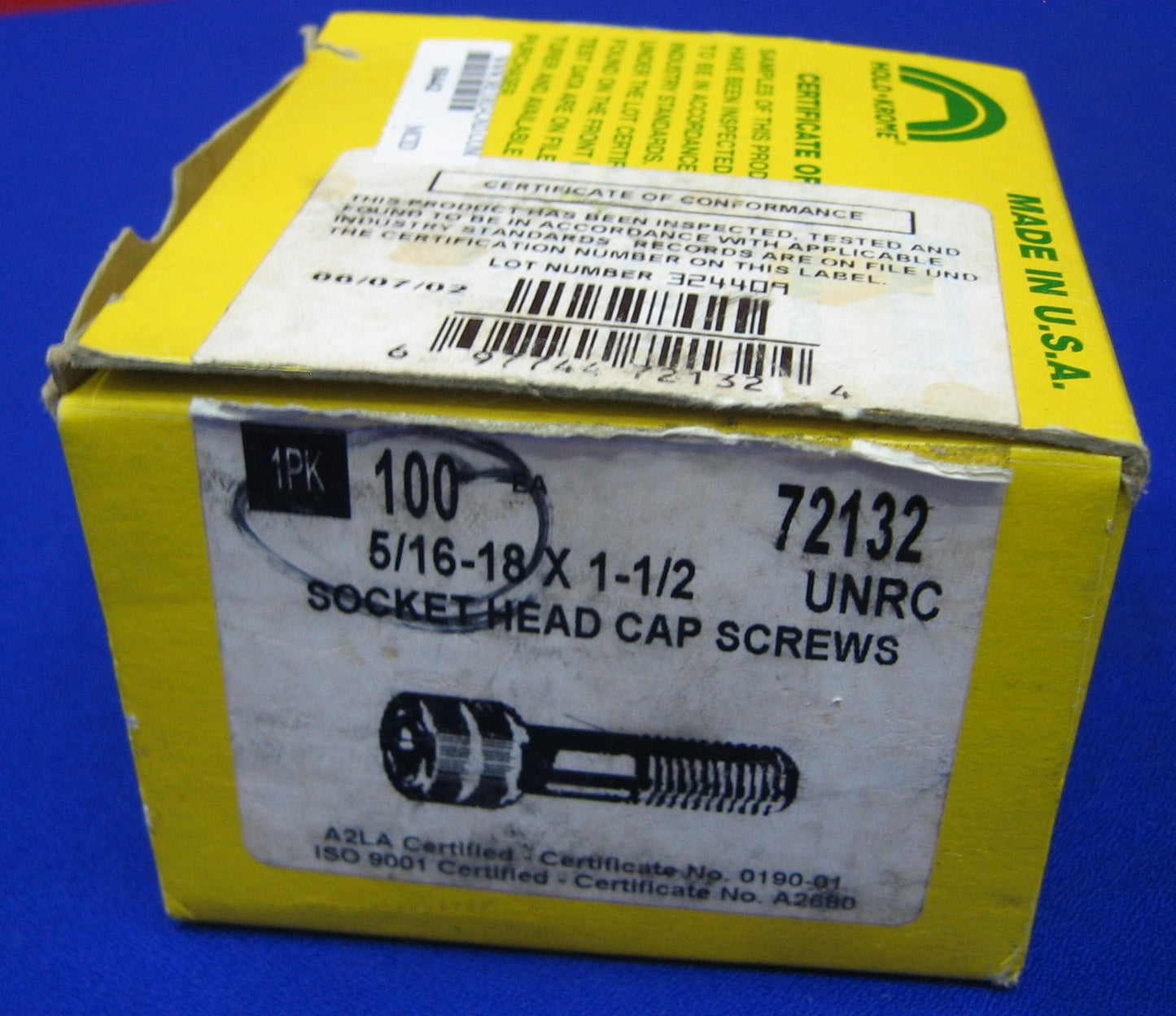 HOLO-KROME ALLEN 72132 3H682 5/16-18 X 1-1/2 SOCKET HEAD CAP SCREW