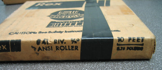 REXNORD #41 ANSI ROLLER CHAIN RIV 1/2" PITCH 10 FT MASTER LINK INCLUDED