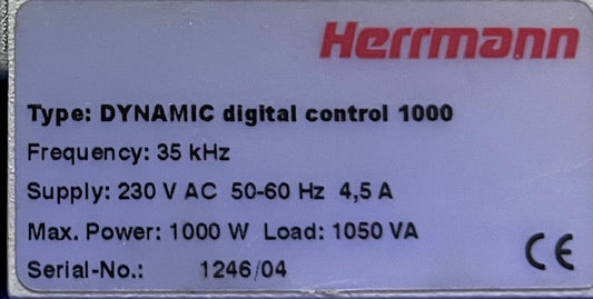 FOR PARTS AND REPAIR Herrmann DynamicDigital Control 1000 35kHz 230VAC
