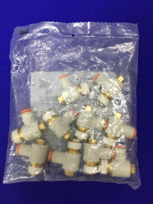 1 PACKAGE OF QTY 10 - SMC KQ2V07-35AS FITTINGS UNI MALE ELBOW