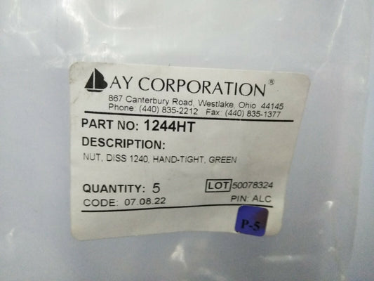 AY CORPORATION 1244HT NUT DISS 1240 HAND-TIGHT GREEN