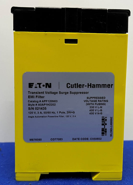 EATON CUTLER-HAMMER FILTER APF120N03 TRANSIENT VOLTAGE SURGE SUPPRESSOR