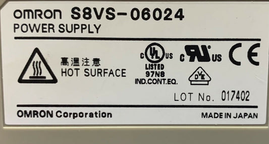 Omron S8VS-06024 Power supply 24VDC 2.5A Class 2