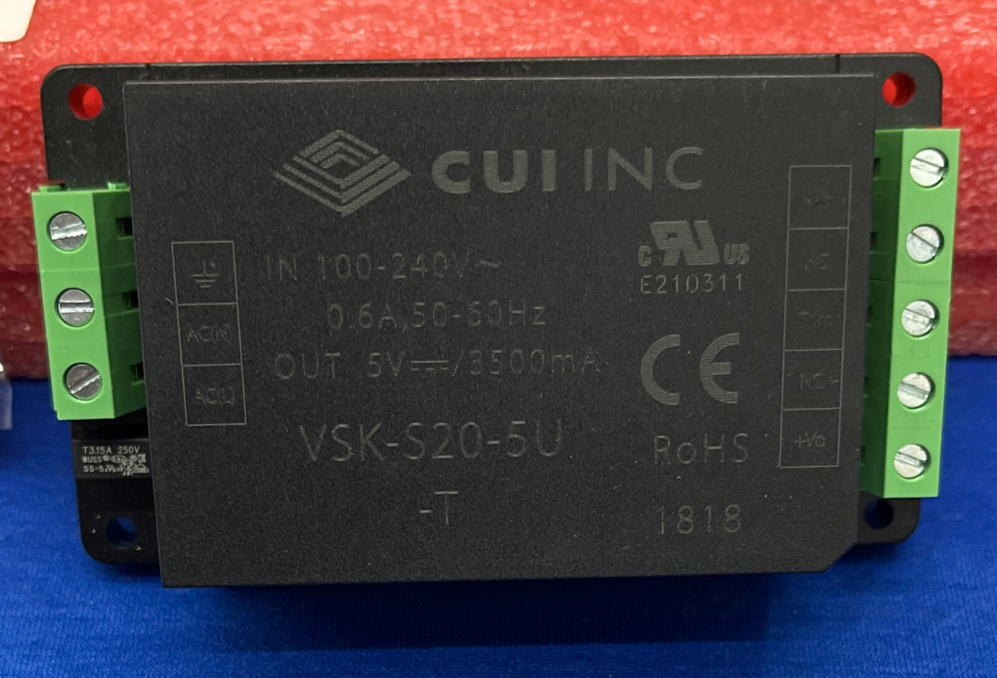QTY 12 - CUI DIGI-KEY VSK-S20-5U-T 102-2614-ND BOARD MOUNT AC/DC CONVERTER