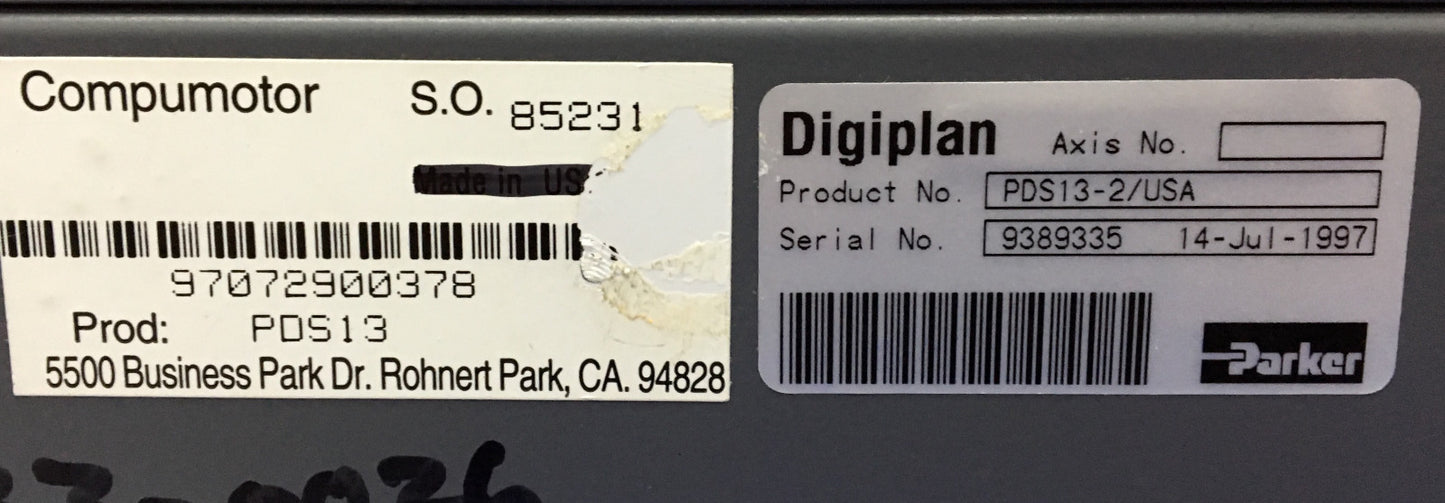 Parker PDS13-2/USA DIGIPLAN  COMPUMOTOR STEPPER MOTOR DRIVE