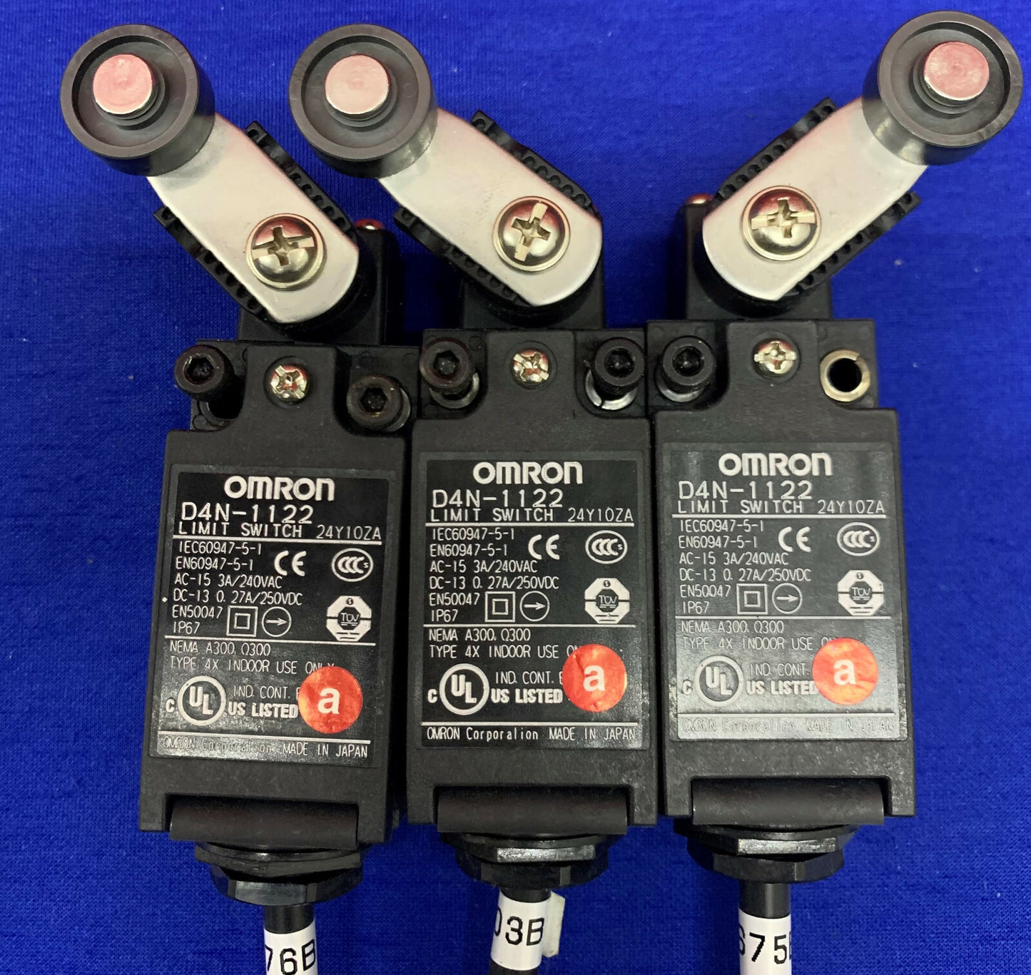 Lot of 3 OMRON SAFETY LIMIT SWITCH D4N-1122