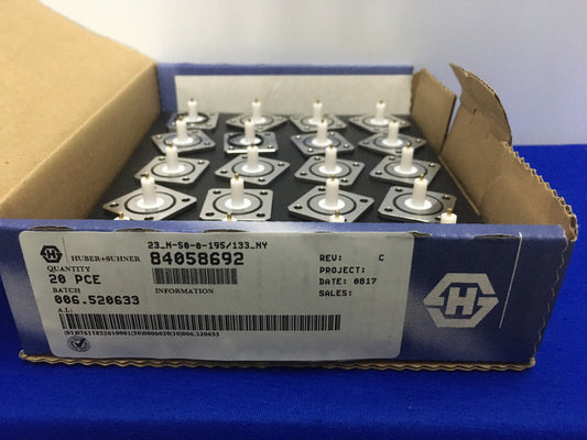 1 BOX OF QTY 20  HUBER+SUHNER ® 23_N-50-0-195/133_NY 515-6001-1050 RF CONNECTORS