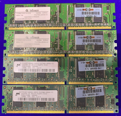 QTY 4 - HP / HEWLETT PACKARD 305956-041 DIMM MEMORY MODULES 128MB