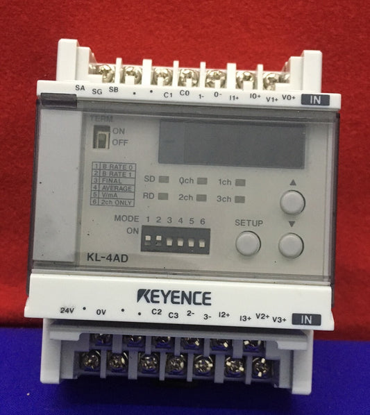 KEYENCE KL-4AD / KL4AD ANALOG TO DIGITAL A/D CONVERSION UNIT MODULE