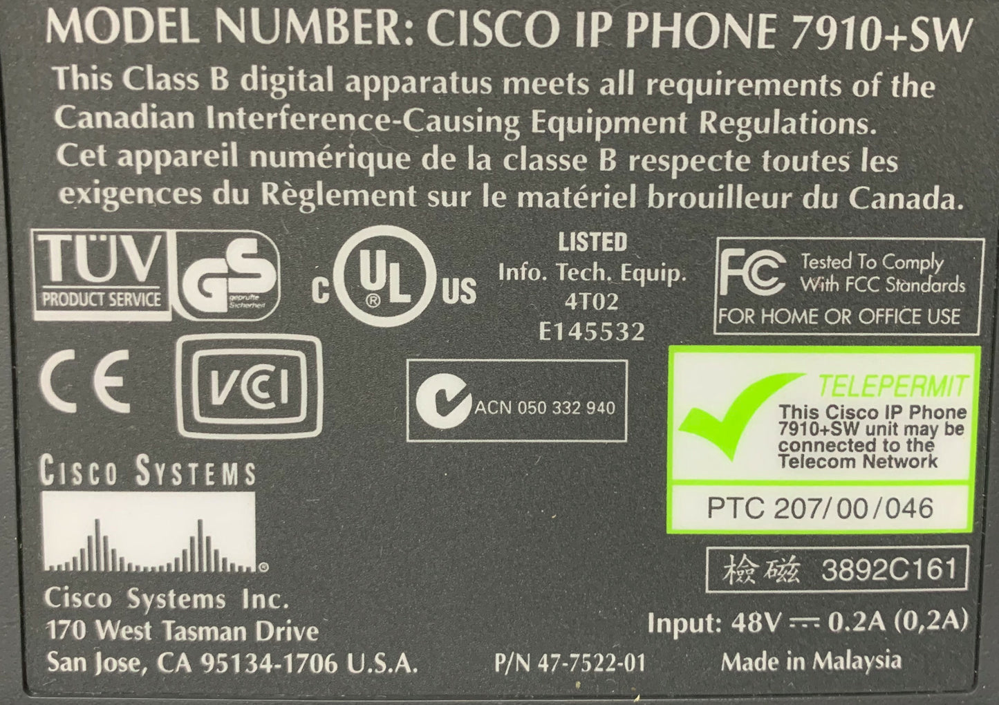 CISCO IP PHONES 7910 / ONLY QTY 3 POWER SUPPLIES  "1 LOT OF 6 PHONES FOR $25"