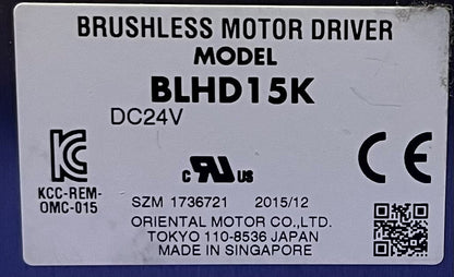 VEXTA ORIENTAL MOTOR BRUSHLESS MOTOR DRIVER BLHD15K  DC24V - LOT OF QTY 3